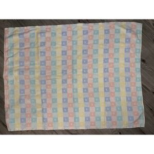 Vintage Beacon Pastel Plaid Cotton Baby Blanket USA MADE